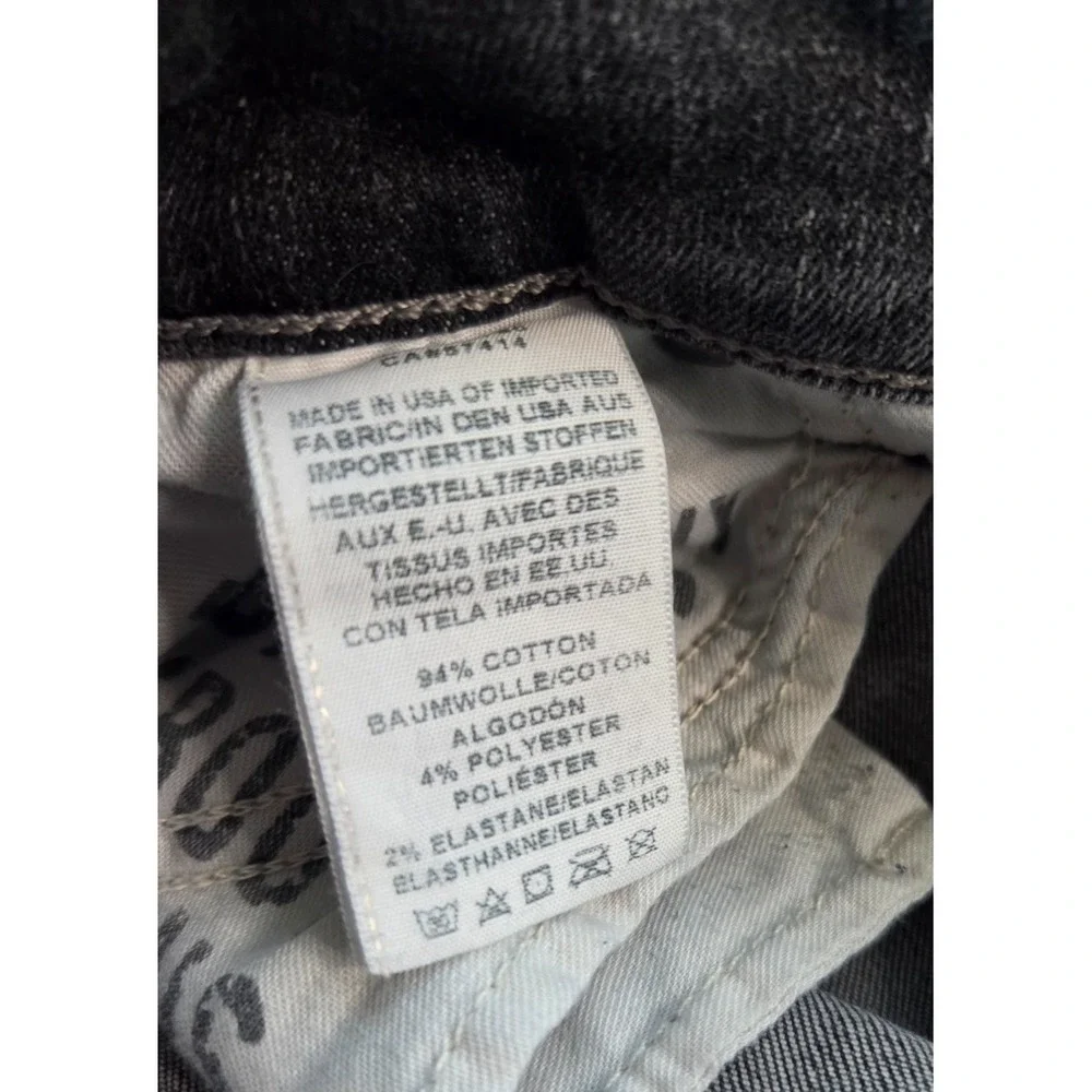 True Religion Jeans Mens 33x32 Black Distressed Relaxed Slim Stretch Pants Geno